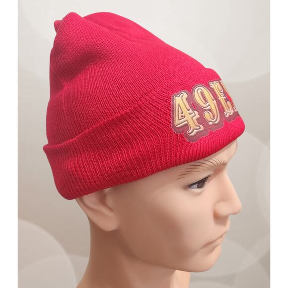 Cap Beanie Red San Franciso 49ers Unisex with Logo - Picture 3 of 5